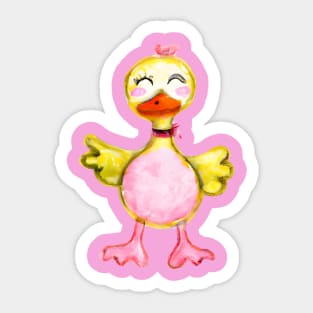 Fun, Lovable Duck, Kawaii, Happy Duck Sticker